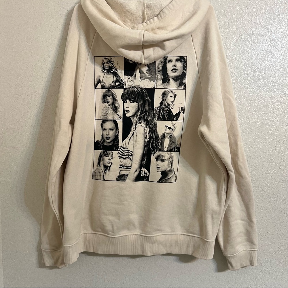 Taylor Swift The Eras Tour Beige Graphic Hoodie large Swiftie oversized lounge - Picture 5 of 8